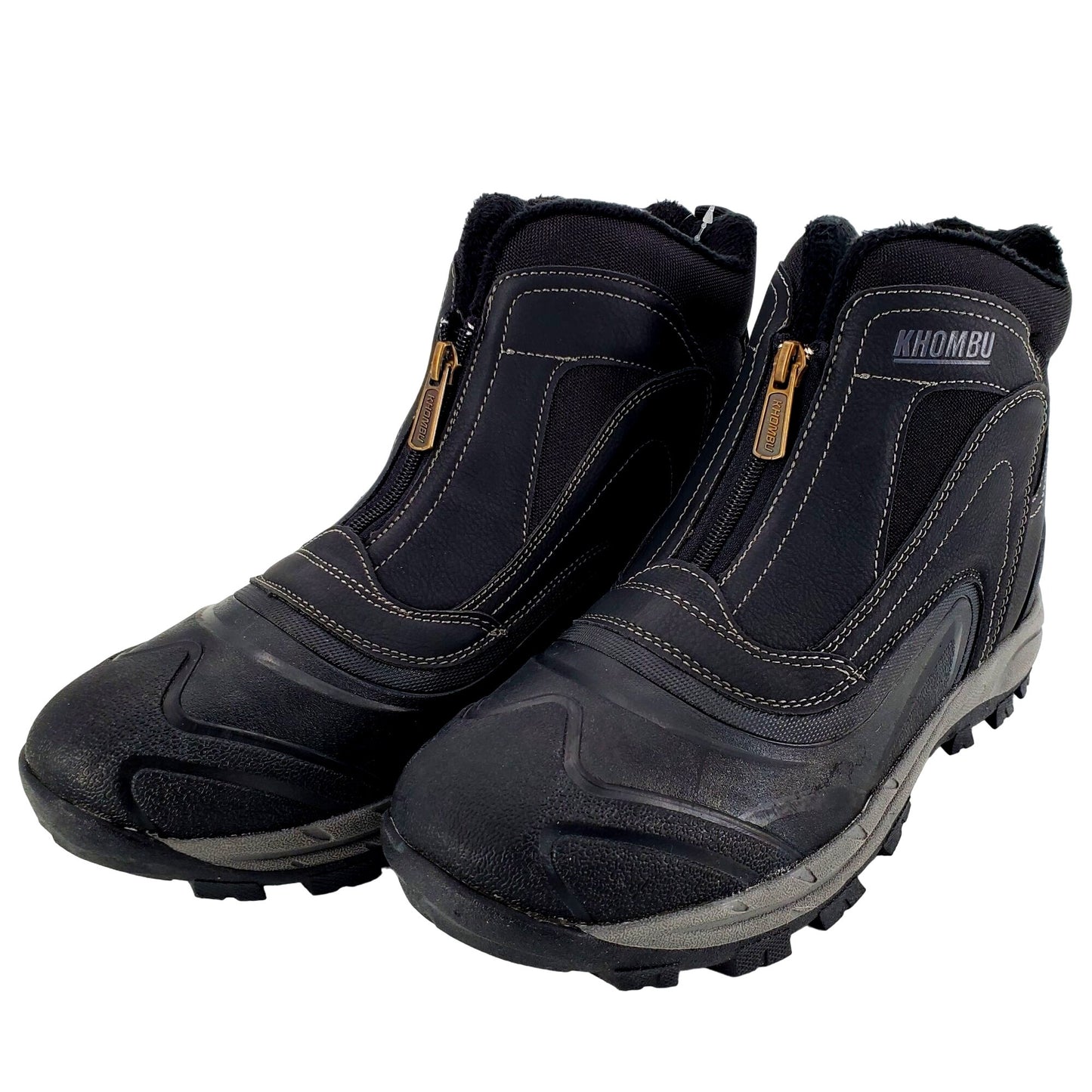 KHOMBU Boots Mens Mason Outdoor Waterproof Rugged Slip-on Zipper Front Shoes
