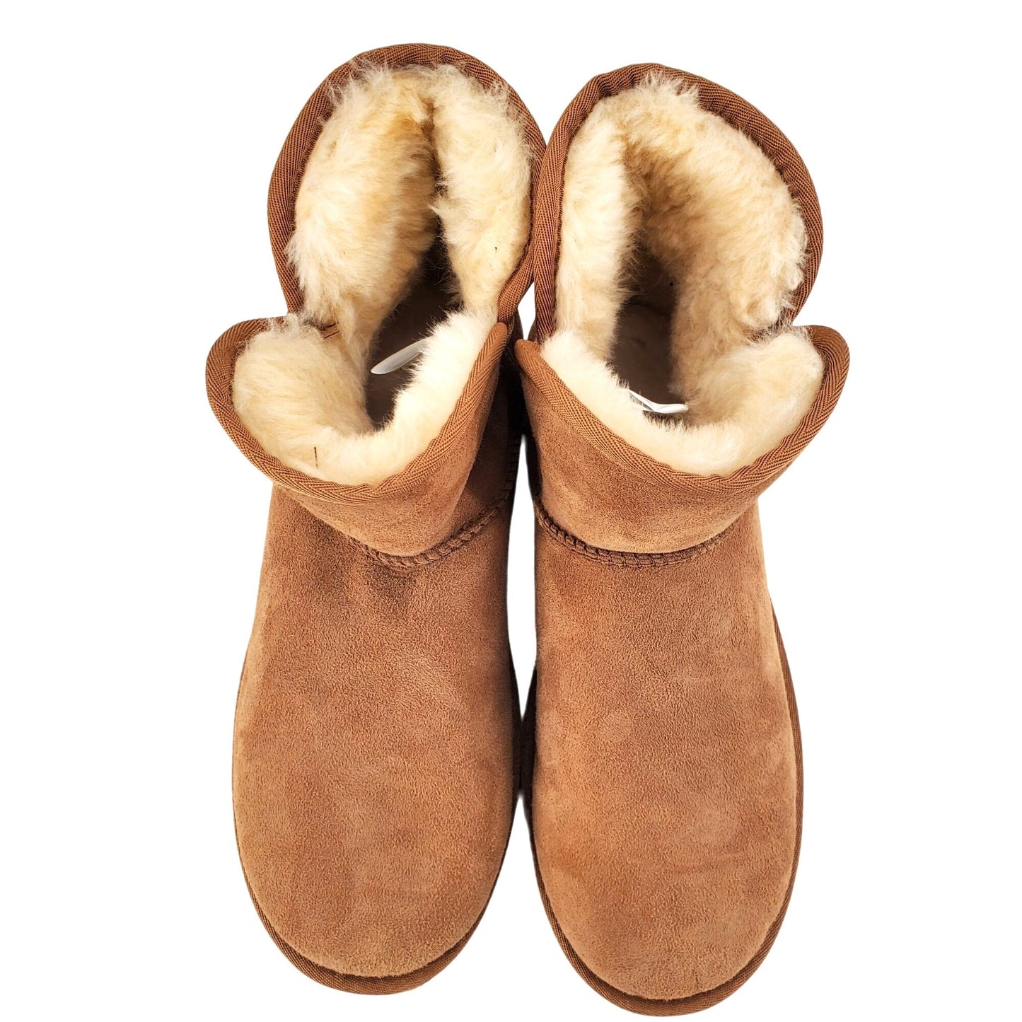 Kirkland Signature Real Fur Winter Boot Womens Shearling Sheepskin Suede Scalloped Fold Over Outdoor Shoes