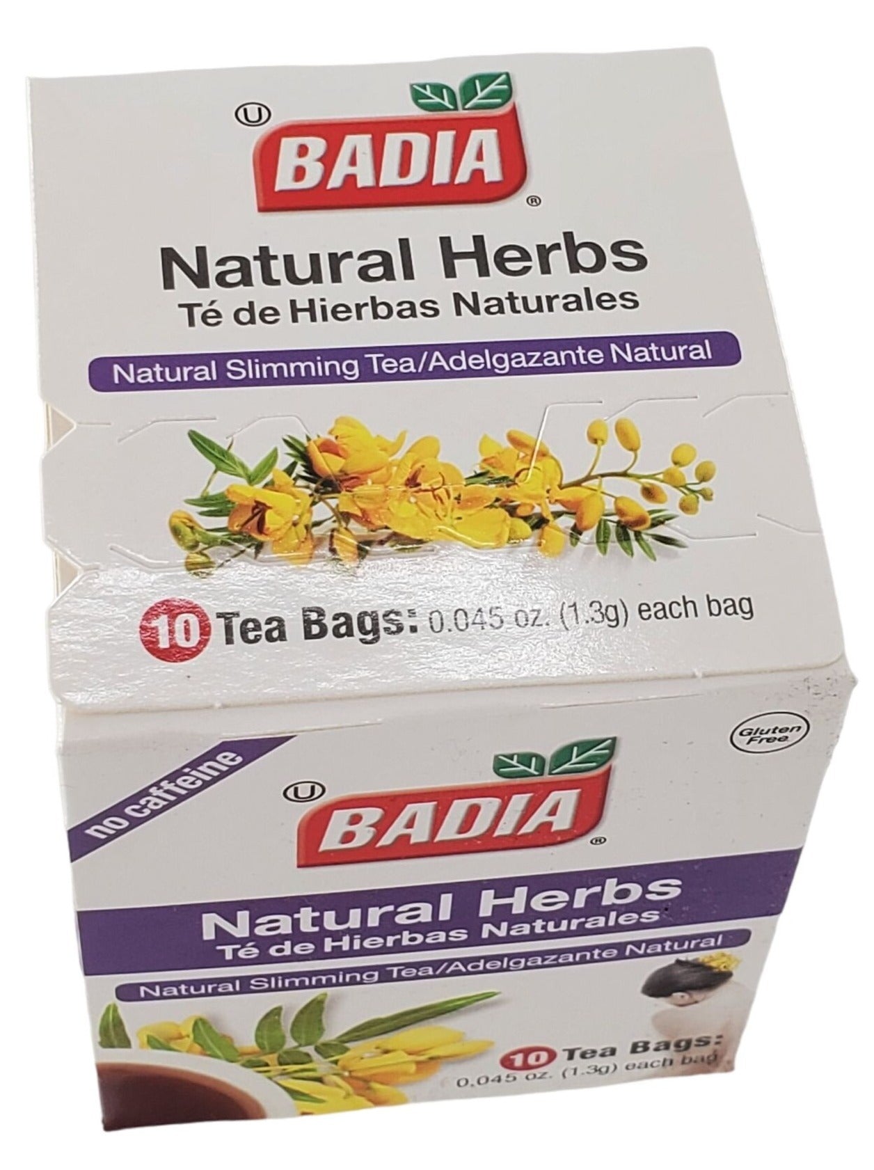 Badia Natural Herbs Slimming Caffeine-Free Tea Bag Herbal Cassia Acutiforlia Drink Box of 10
