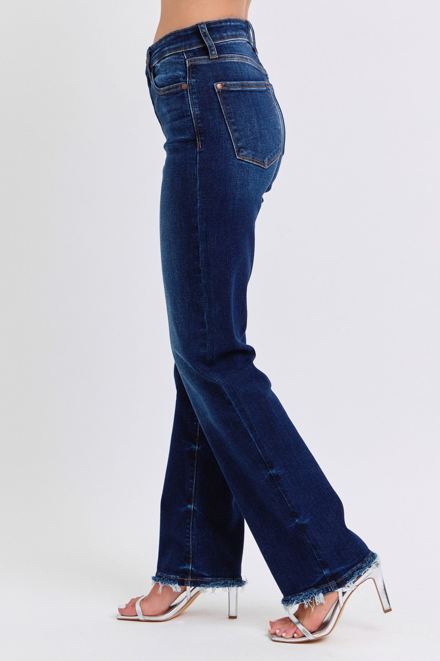 Judy Blue Straight Leg Classic High-Rise Boyfriend Jeans Relaxed Denim Pants
