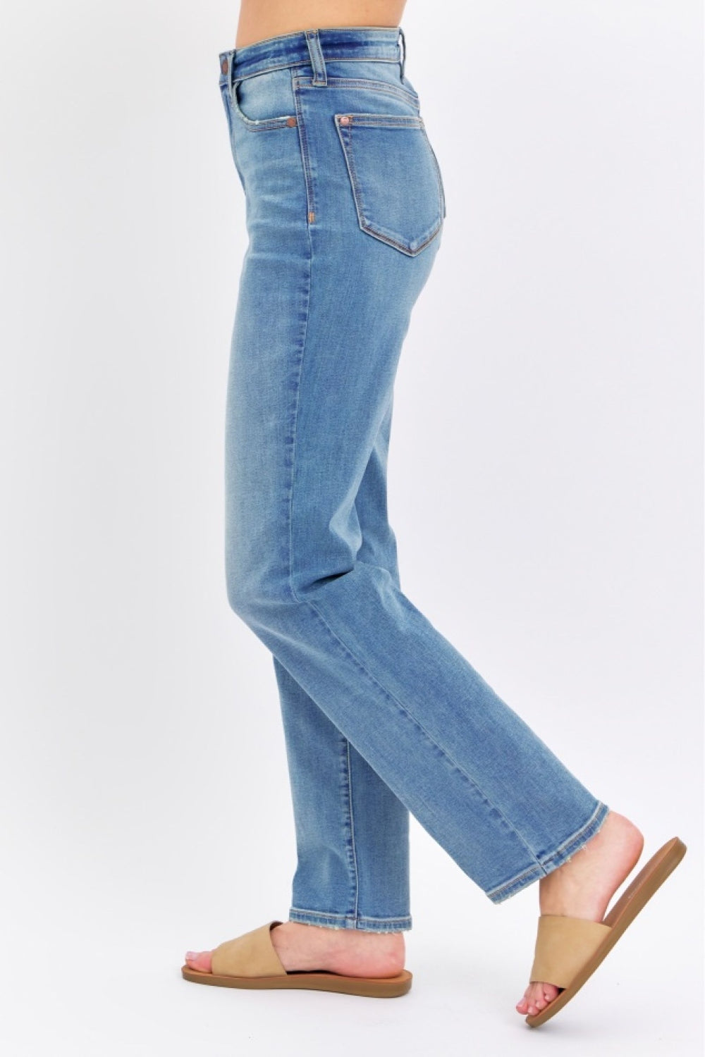 High Rise Waist Boyfriend Jeans Straight Leg Relaxed Fit Denim Pants Judy Blue