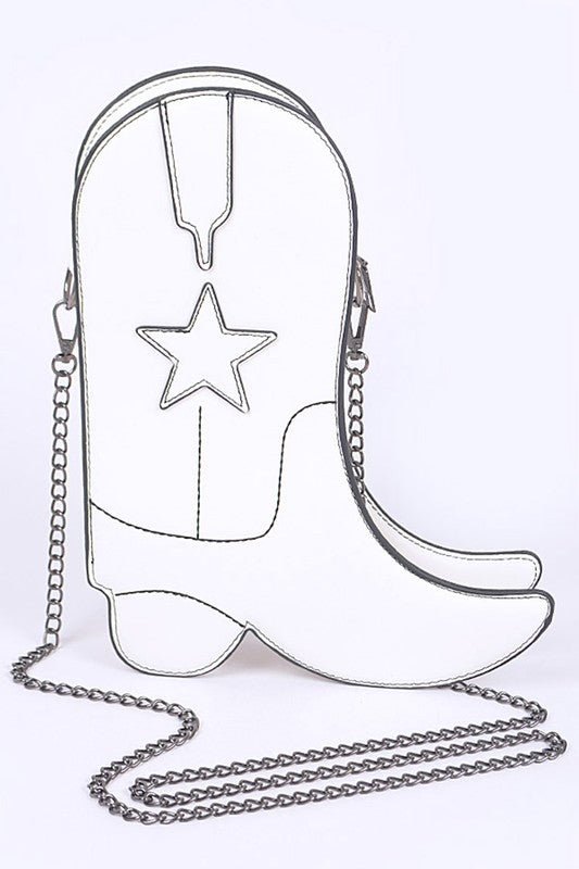 Country Western Boot Convertible Purse Crossbody Shoulder Novelty Bag Clutch Vegan Fun Eclectic