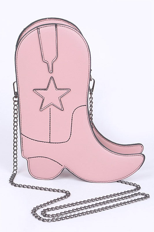 Country Western Boot Convertible Purse Crossbody Shoulder Novelty Bag Clutch Vegan Fun Eclectic