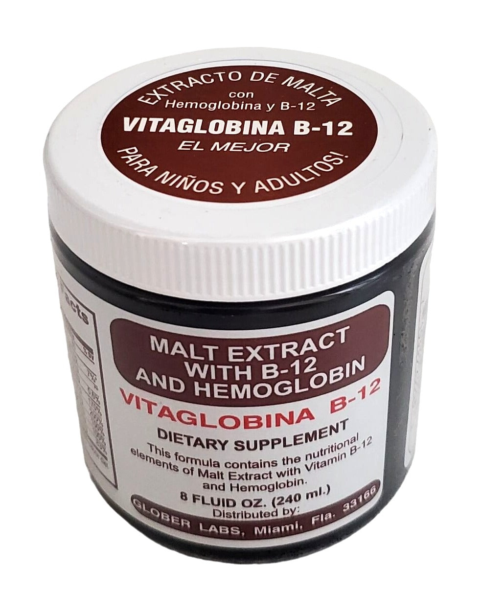 Glober Labs Malt extract with B-12 and Hemoglobin 8oz container