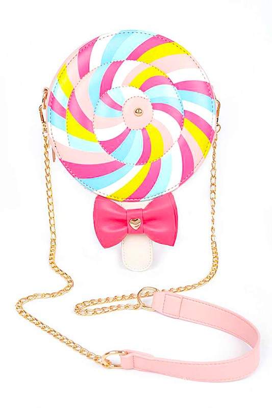 Lollipop Candy Convertible Crossbody Shoulder Novelty Bag Clutch Vegan Fun Eclectic