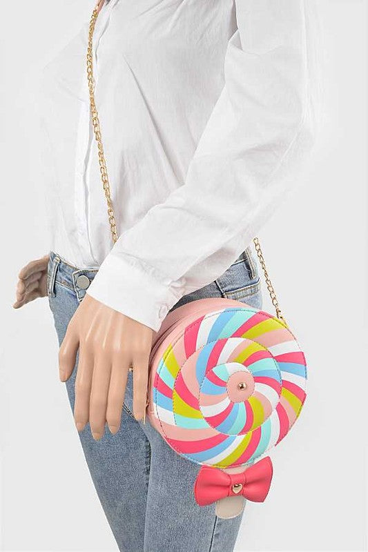 Lollipop Candy Convertible Crossbody Shoulder Novelty Bag Clutch Vegan Fun Eclectic