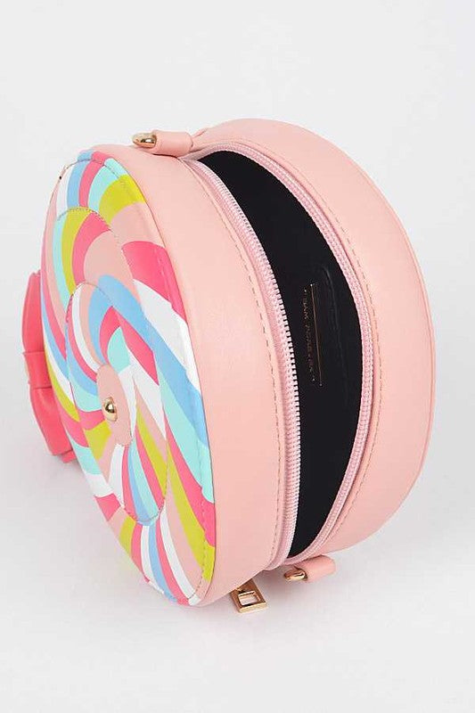 Lollipop Candy Convertible Crossbody Shoulder Novelty Bag Clutch Vegan Fun Eclectic
