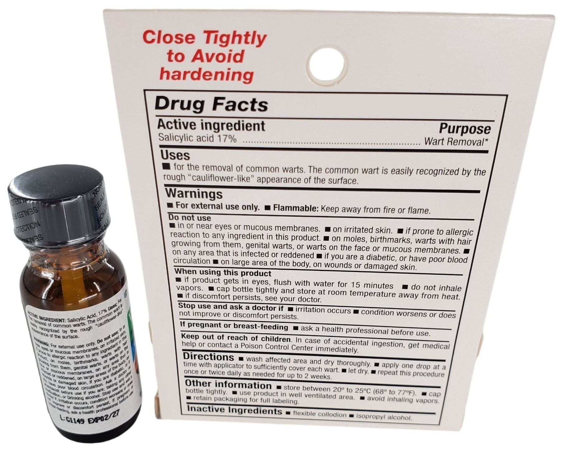 Verruguin Liquid Wart Remover Salicylic Acid 17% Removedor De Verrugas (14.8 mL)