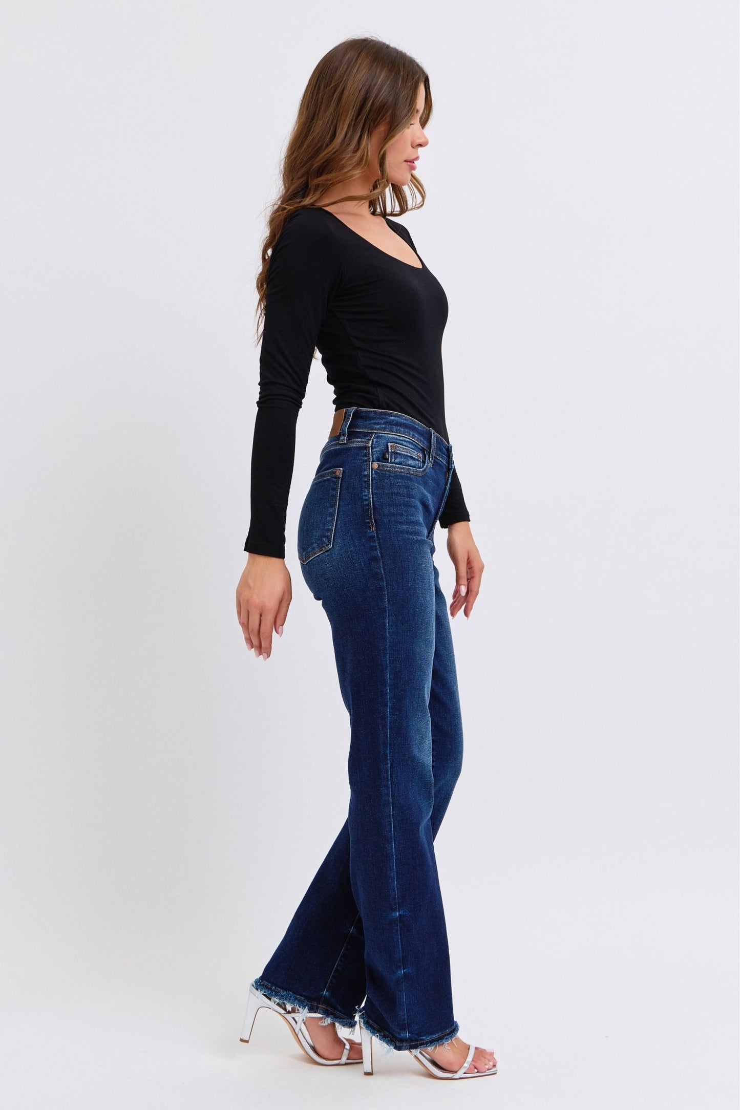 Judy Blue Straight Leg Classic High-Rise Boyfriend Jeans Relaxed Denim Pants