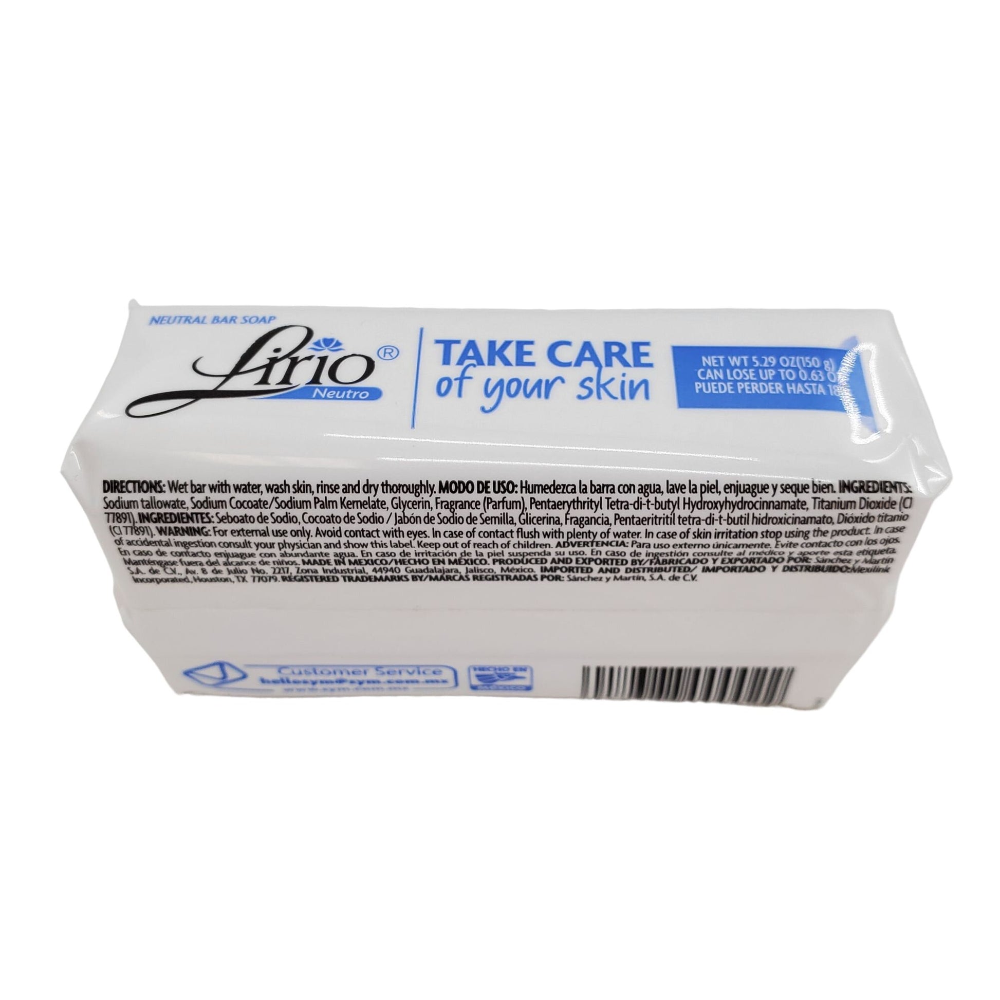 Lirio Neutro Neutral soap bar 5.29OZ (150g) Pack of 1 bath shower soap