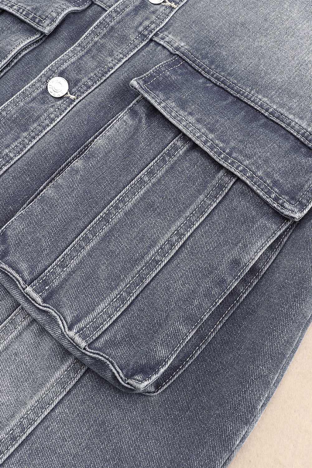 Oversized Denim Jacket Button-Up Collared Retro 90s Boyfriend Heavy Blue Jean