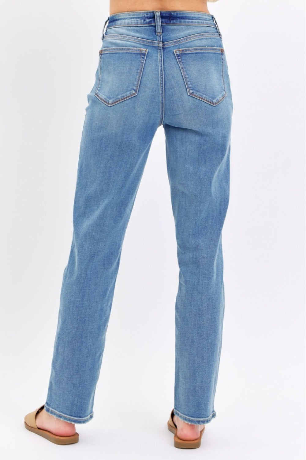 High Rise Waist Boyfriend Jeans Straight Leg Relaxed Fit Denim Pants Judy Blue