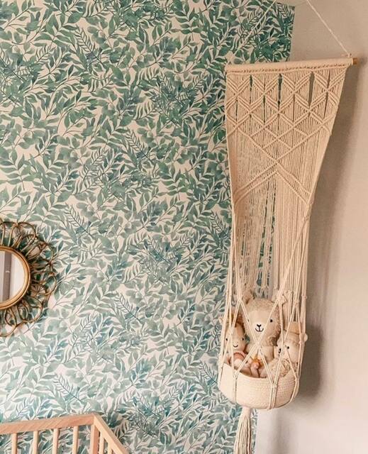 Finn + Emma Fringe Macrame Baby Swing and Hanging Toy Basket Handmade 2-piece Set