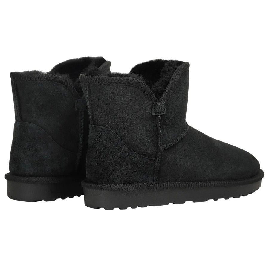 KIrkland Signature Real Fur Boots Womens Shearling Sheepskin Suede Scalloped Fold Over Shoes