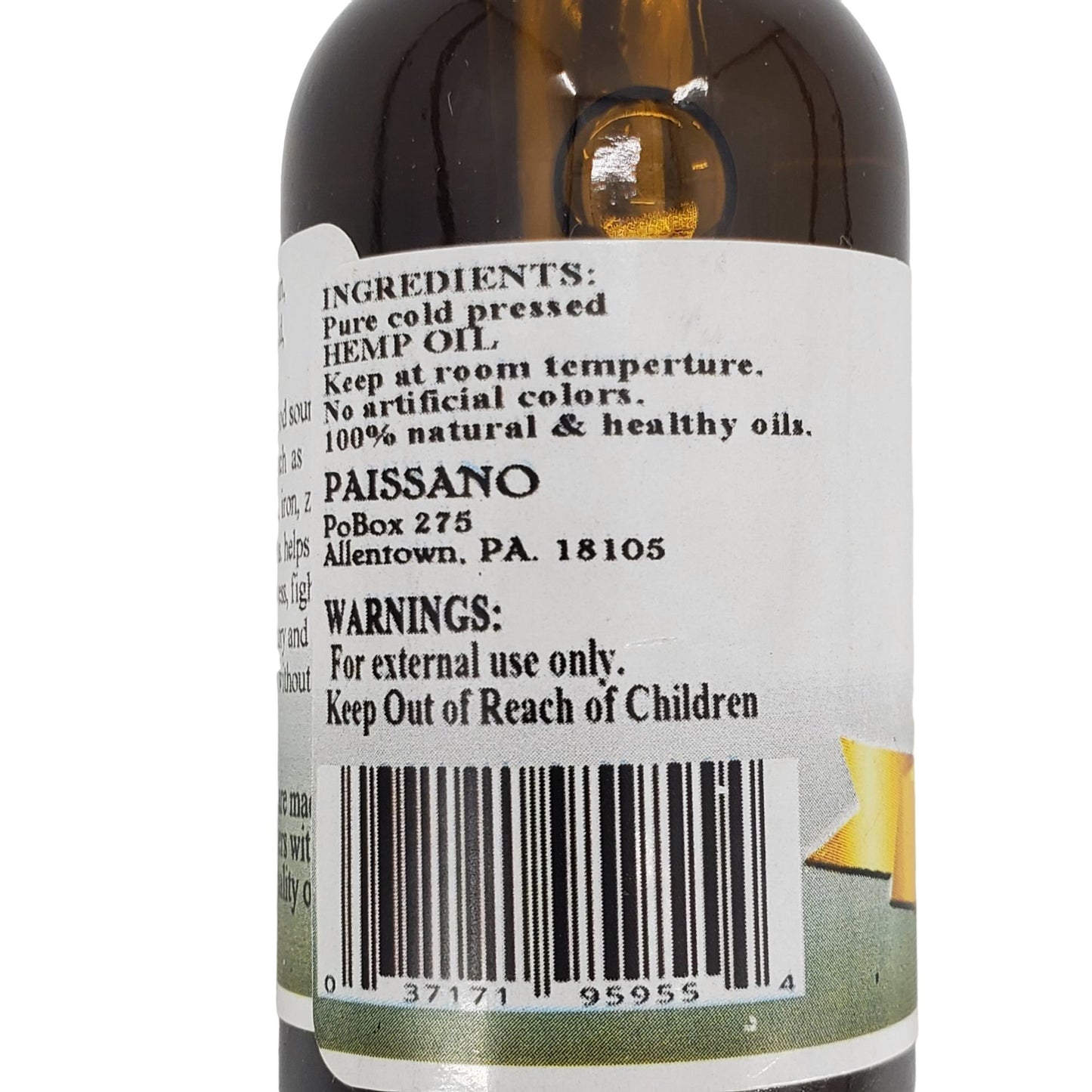 Paissano Hemp Oil: All-Natural Skin Regeneration , Moisturizing Oil, Omega 3 & 6 Fatty Acids | 1 ounce Glass Bottle Dropper included