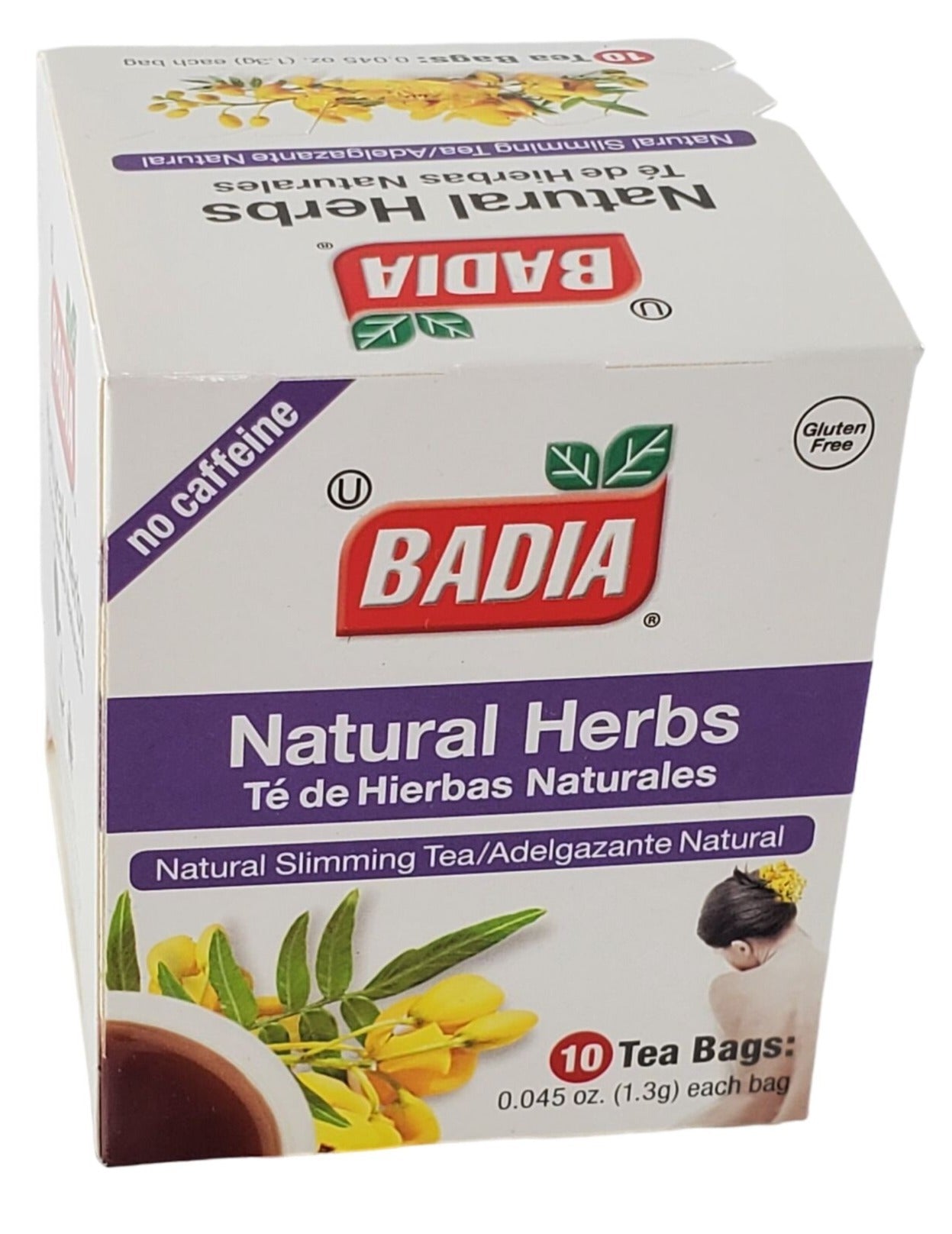 Badia Natural Herbs Slimming Caffeine-Free Tea Bag Herbal Cassia Acutiforlia Drink Box of 10