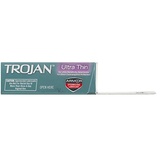 Trojan Condom Sensitivity Ultra Thin with Spermicidal Lubricant, 3 Count