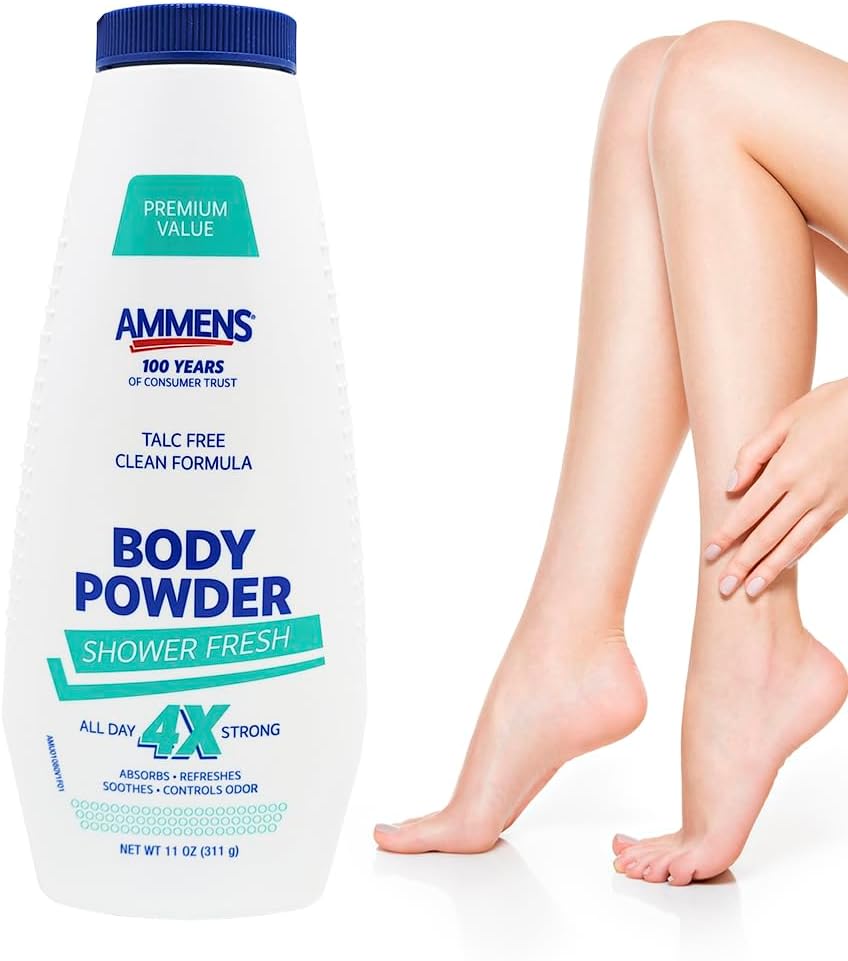 Ammens Powder Shower Fresh Scented Medicated Body Powder Talc FREE Clean Formula 11 oz