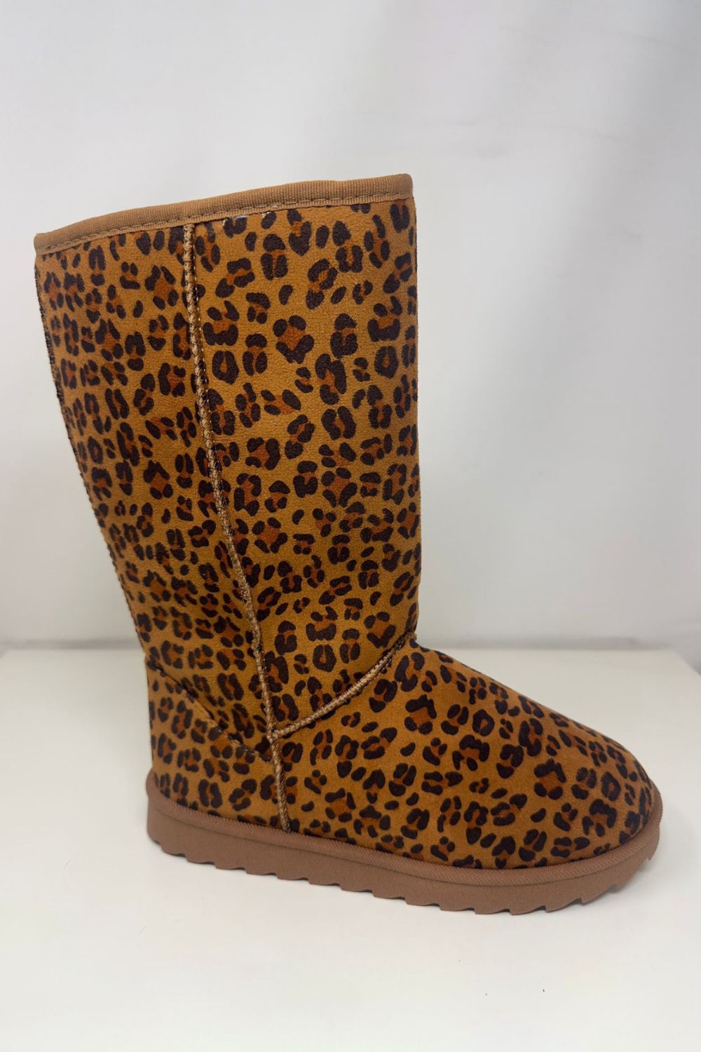 Wild Diva Classic Tall Boots Plush Faux Fur Slip-on Exposed Seam Winter Shoes