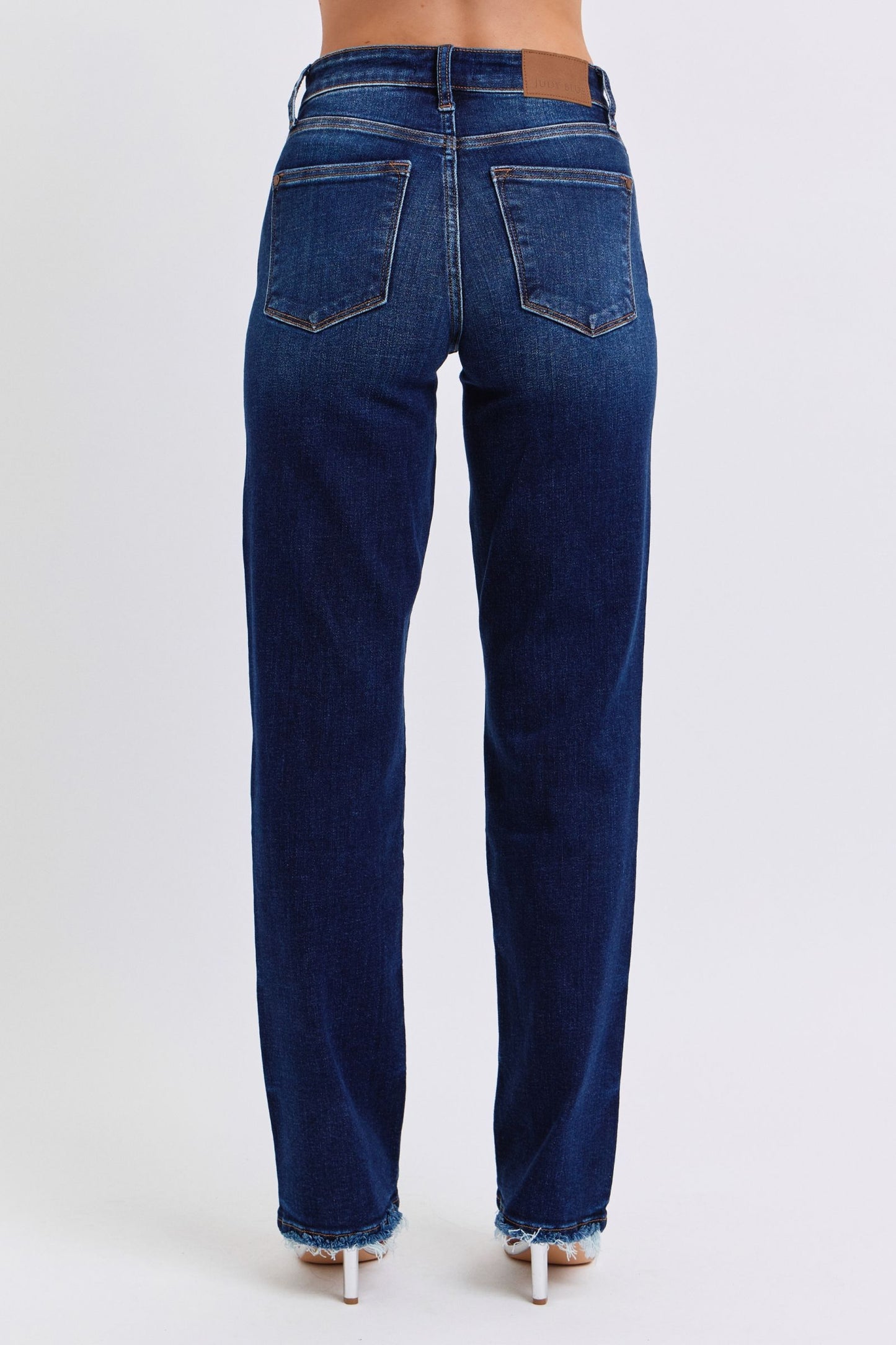 Judy Blue Straight Leg Classic High-Rise Boyfriend Jeans Relaxed Denim Pants