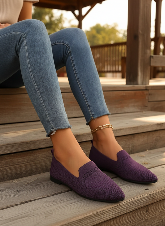 Pointed Toe Breathable Mesh Ballet Flats Slip-On Shoes Casual Lightweight Loafer