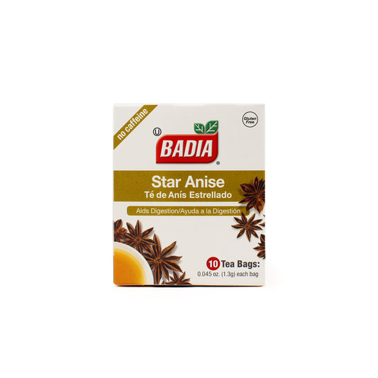 Badia Tea Star Anise Tea Caffeine Free Tea 10 Tea Bags/box