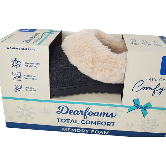 DEARFOAMS Slippers Womans House Shoes Indoor Outdoor Leisure Black