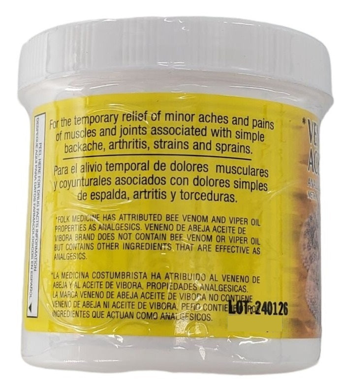 Veneno de Abeja Aceite de Vibora Analgesic ointment 5.29 oz(150G) container