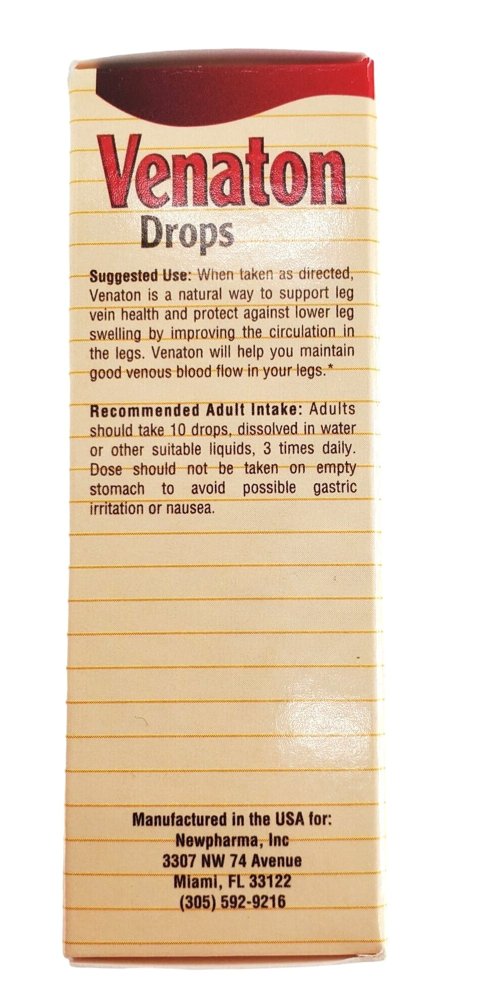 Venaton Drops Leg vein health supplement with plastic dropper 1 oz bottle