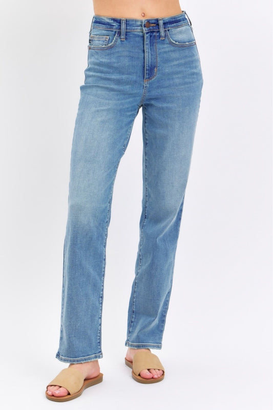 High Rise Waist Boyfriend Jeans Straight Leg Relaxed Fit Denim Pants Judy Blue
