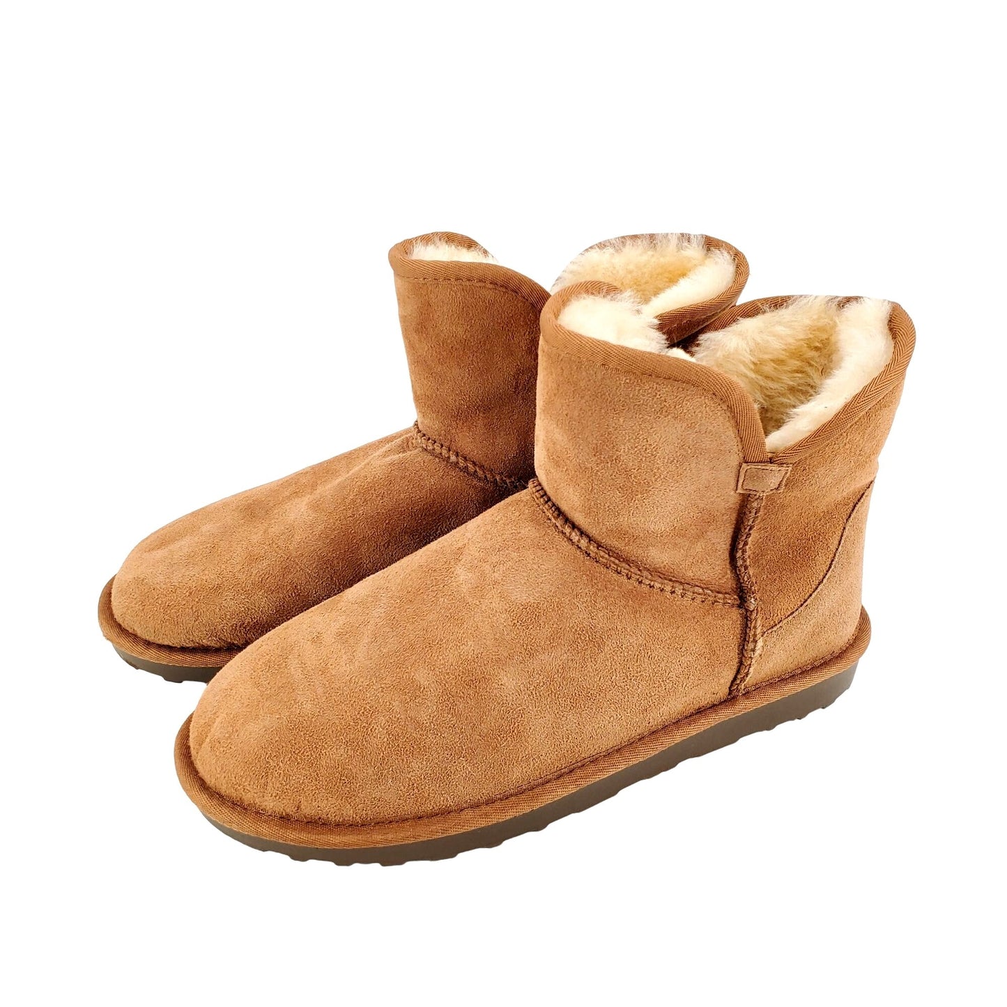 Kirkland Signature Real Fur Winter Boot Womens Shearling Sheepskin Suede Scalloped Fold Over Outdoor Shoes