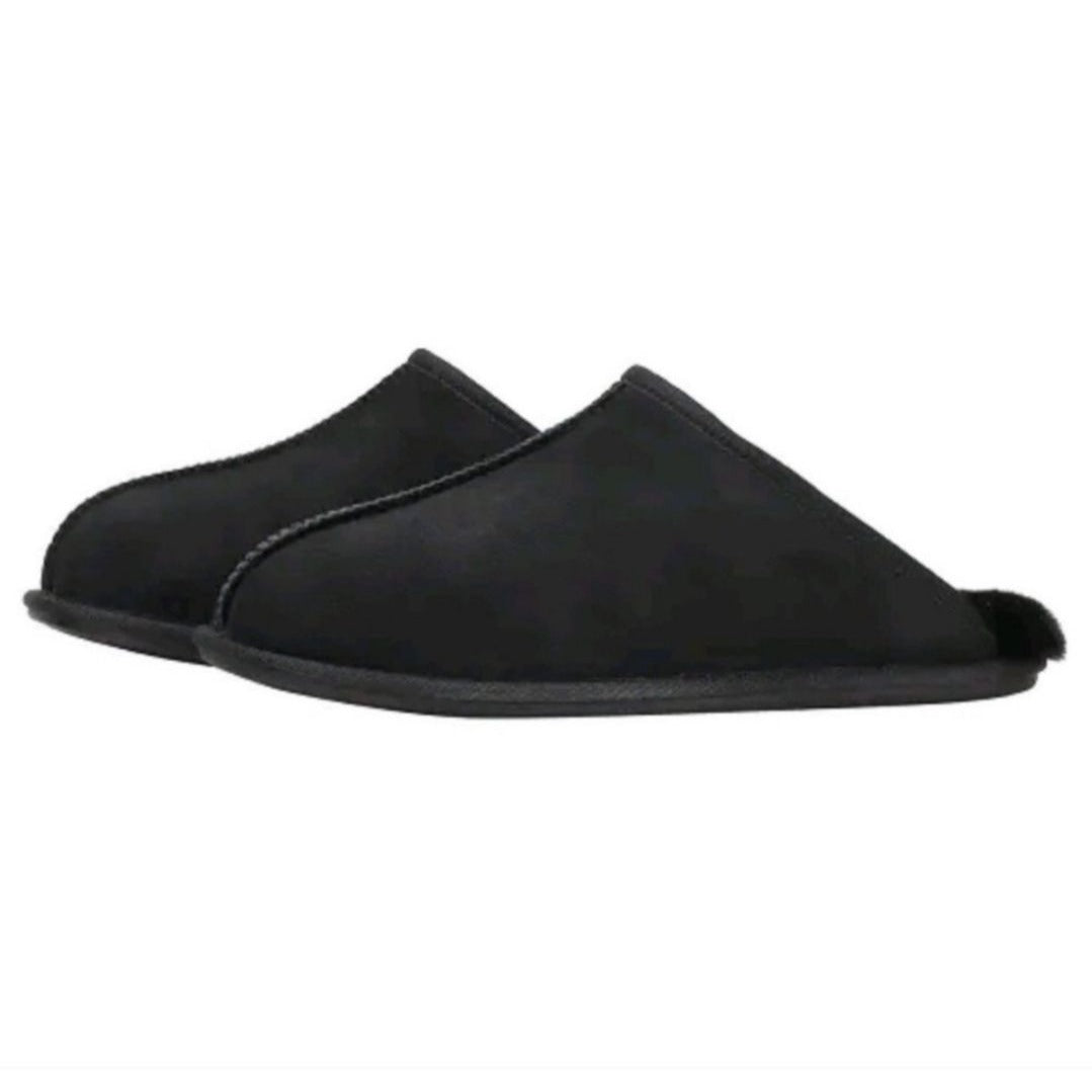 Kirkland Signature Slippers Sheepskin Mens Shearling Suede Real Fur Slides House Shoes