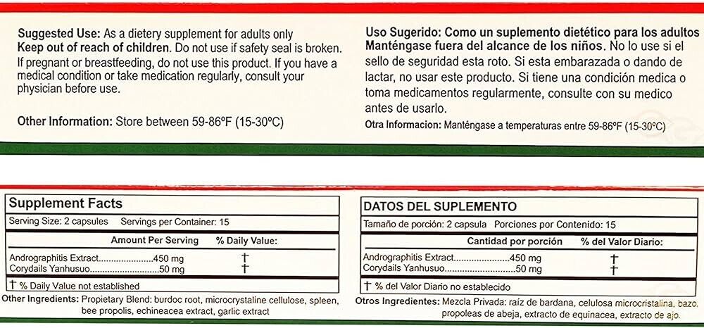 Ampitrexyl 500mg Vitamin C Zinc Natural Dietary Supplement 30 Capsules Holistic