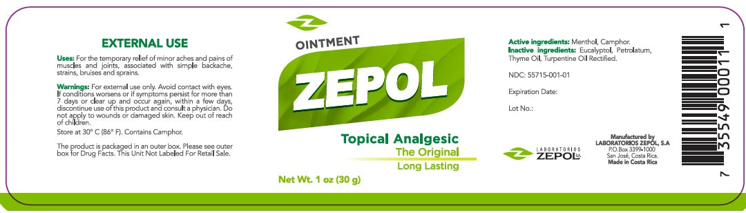 Pain relief ointment Zepol Topical Analgesic Ointment Original 1 oz