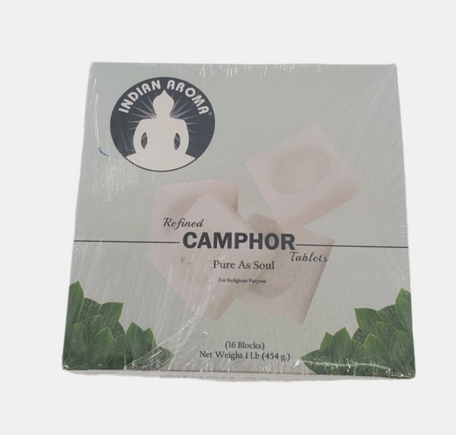 Indian Aroma Premium Refined Camphor Blocks for Aromatherapy, Odor Eliminator, Puja, 16 Blocks