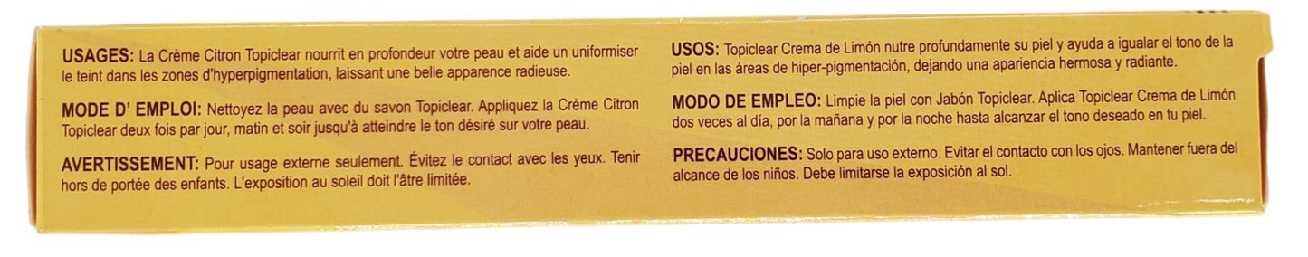 Topiclear Skin Tone Lemon Cream 1.76oz (50g)