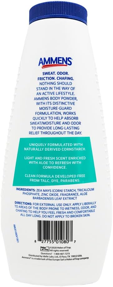 Ammens Powder Shower Fresh Scented Medicated Body Powder Talc FREE Clean Formula 11 oz