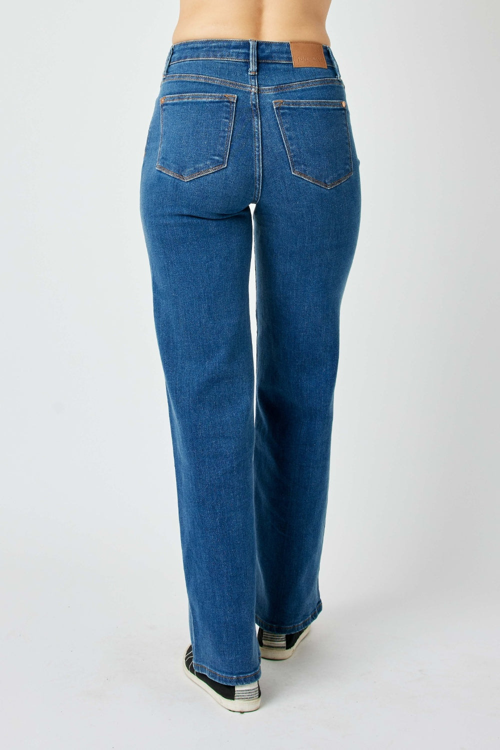 Judy Blue High-Rise Waist Denim Boyfriend Classic Straight Leg Jean Pants