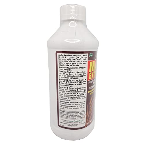 Germa Liquid Malt Extract Fortified B-12 Iron Hemoglobin 16oz bottle