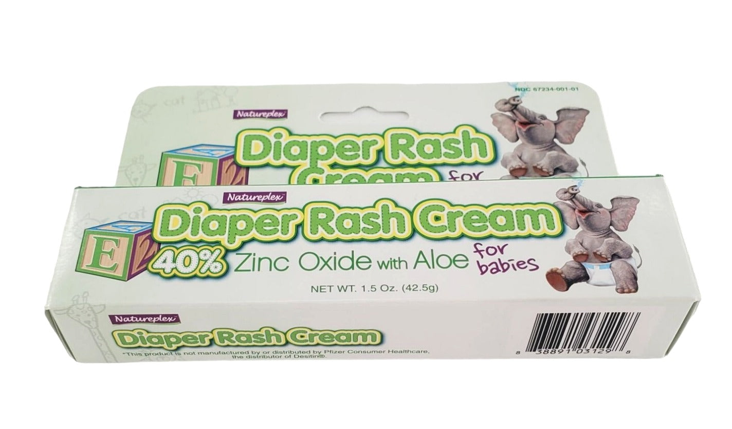 Natureplex Diaper Rash Cream for babies with Aloe 40% Zinc Oxide cream 1.5 oz tube