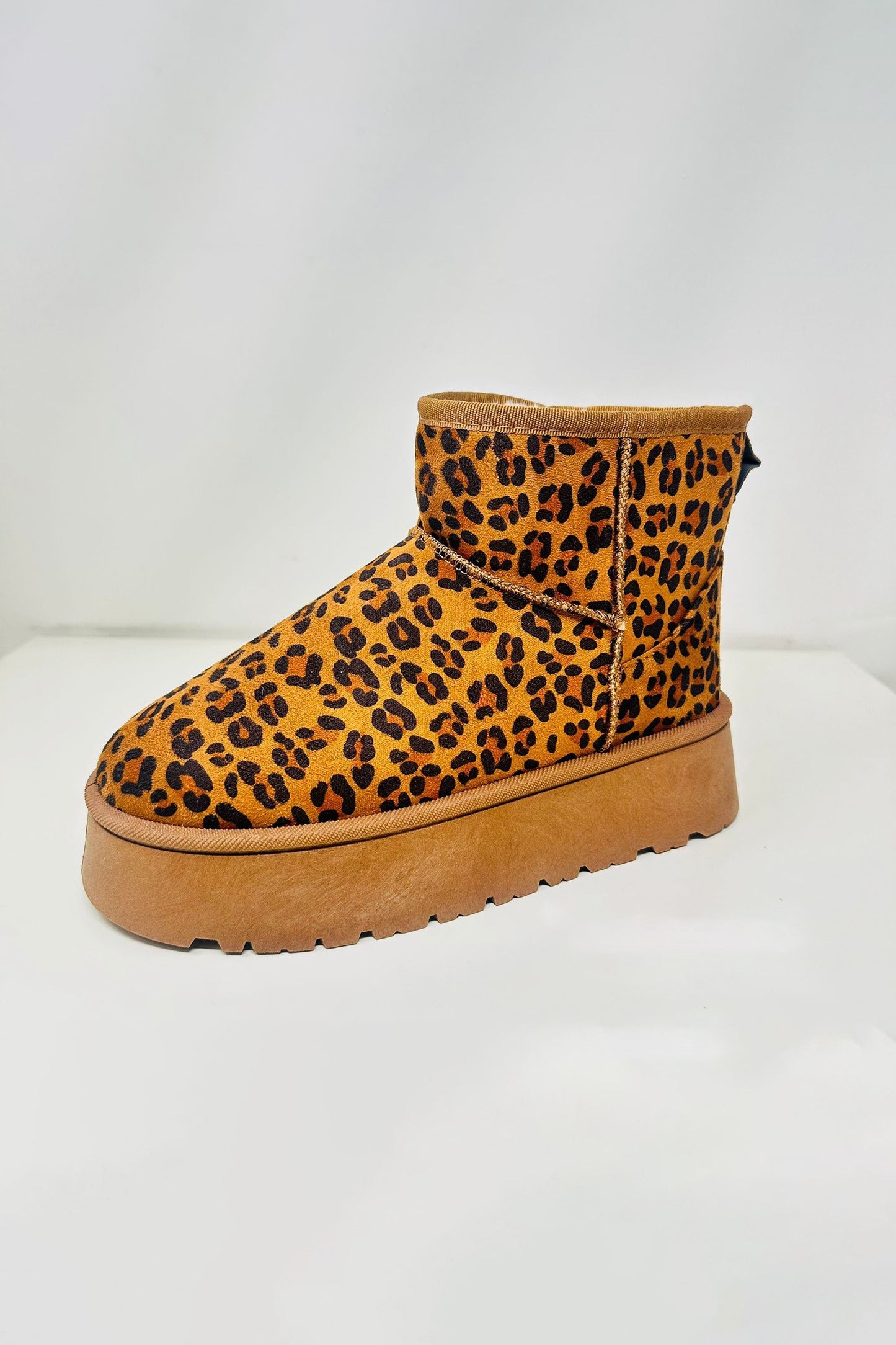 Wild Diva Thermal Platform Ankle Classic Mini Boots Plush Faux Fur Slip-on Shoes