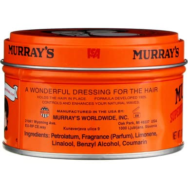 Murrays Superior Hair Dressing Pomade | 3 oz tin