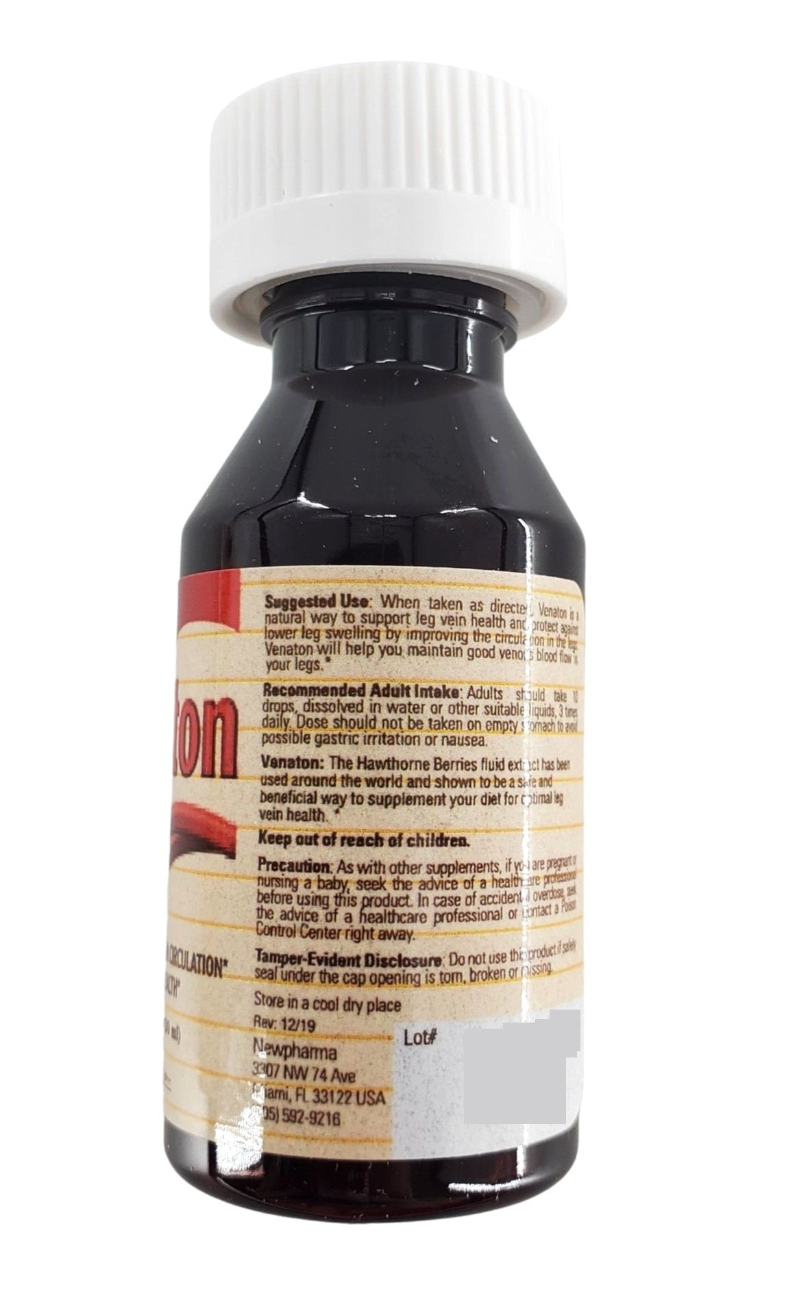 Venaton Drops Leg vein health supplement with plastic dropper 1 oz bottle