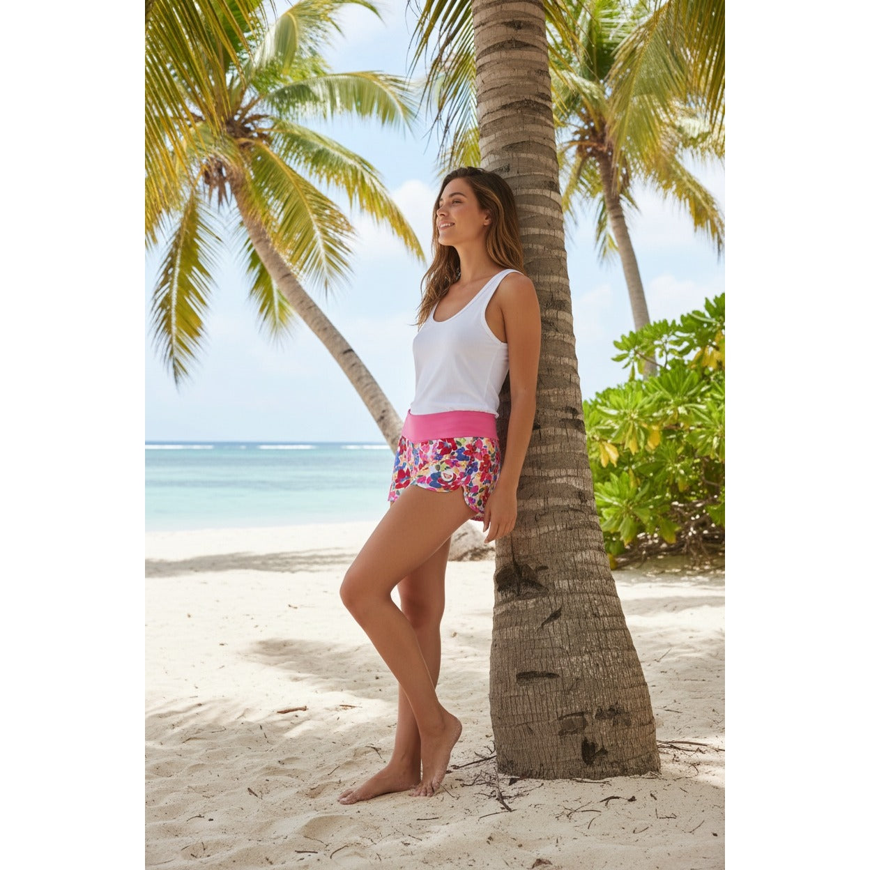 Roxy Boardshorts Bikini Swim Bottom Endless Summer 2" Fold Over Bloomin Babe Pink