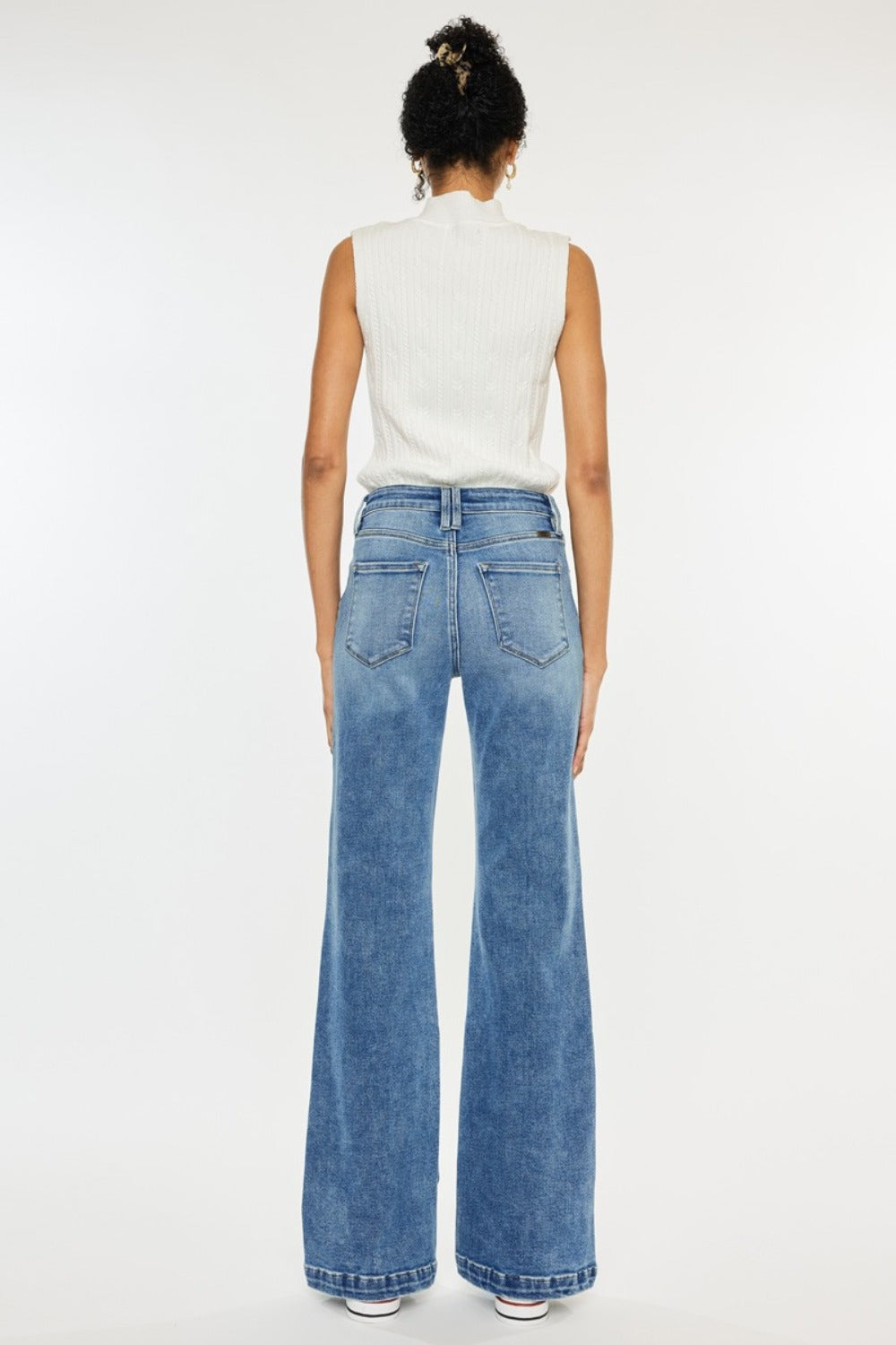 KanCan High-Rise Waist Pants Wide Leg Flare Relaxed Fit Boyfriend Jeans Denim