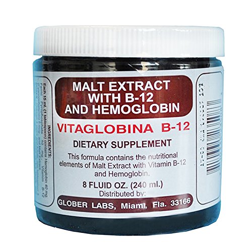 Glober Labs Malt extract with B-12 and Hemoglobin 8oz container