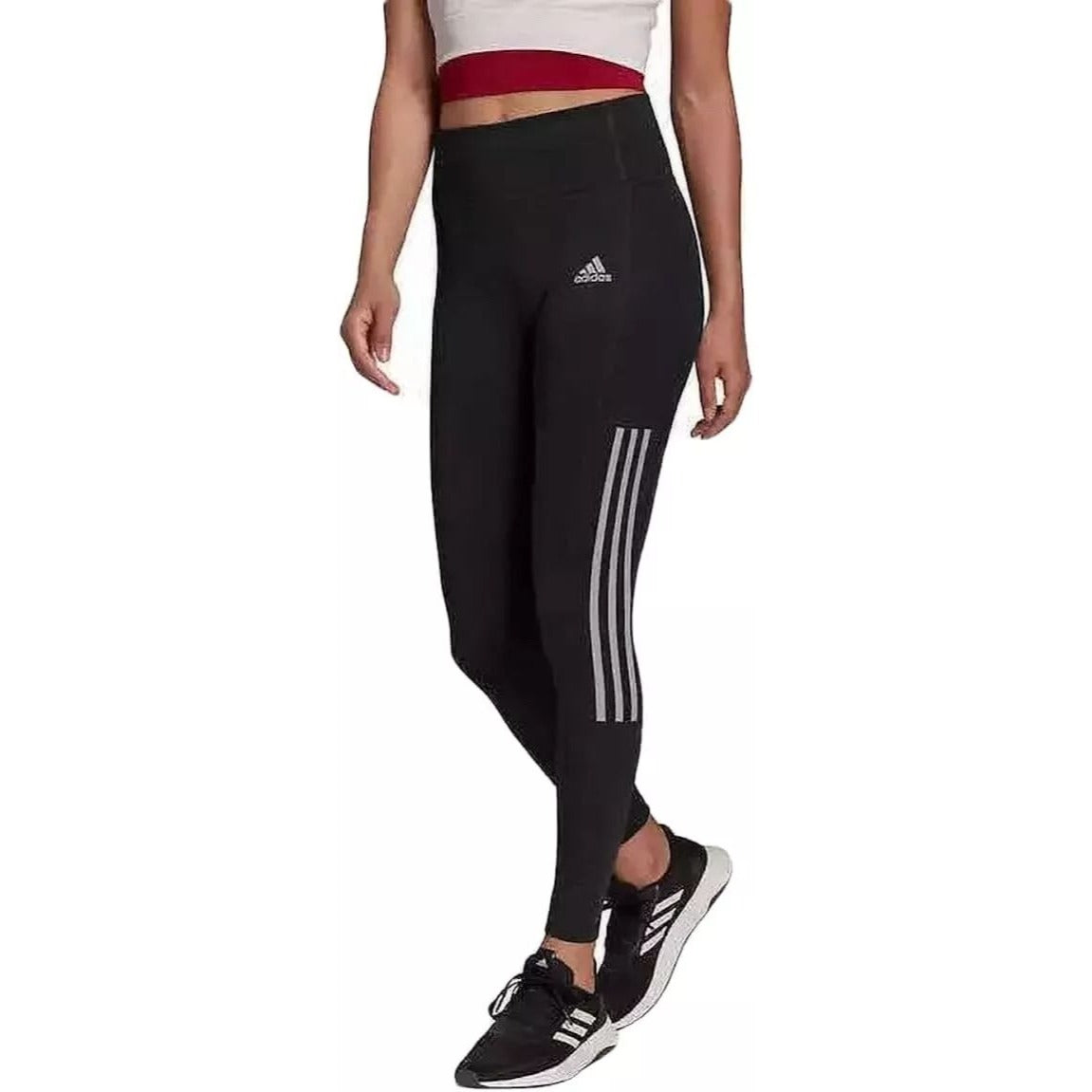 Adidas Aeroready Pants Active 7/8 Ankle Legging Athletic Pocket Activewear Black/Gray