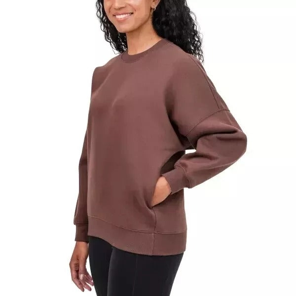 TUFF Athletics Women's Sweatshirt Fleece Crewneck Pullover Shirt Pockets Activewear
