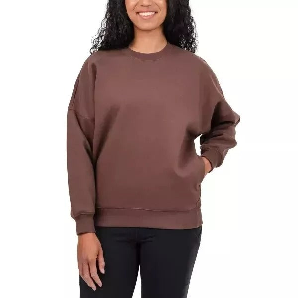 TUFF Athletics Women's Sweatshirt Fleece Crewneck Pullover Shirt Pockets Activewear