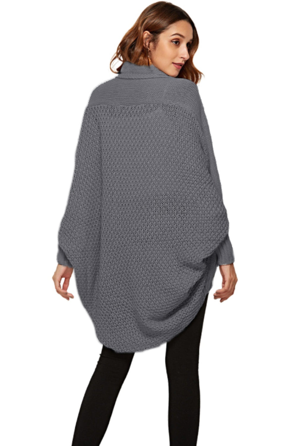 Oversized Knit Cardigan Batwing Sleeve Lightweight Baggy Open Front Sweater